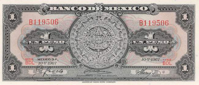Mexiko p.59j 1 Peso 1967